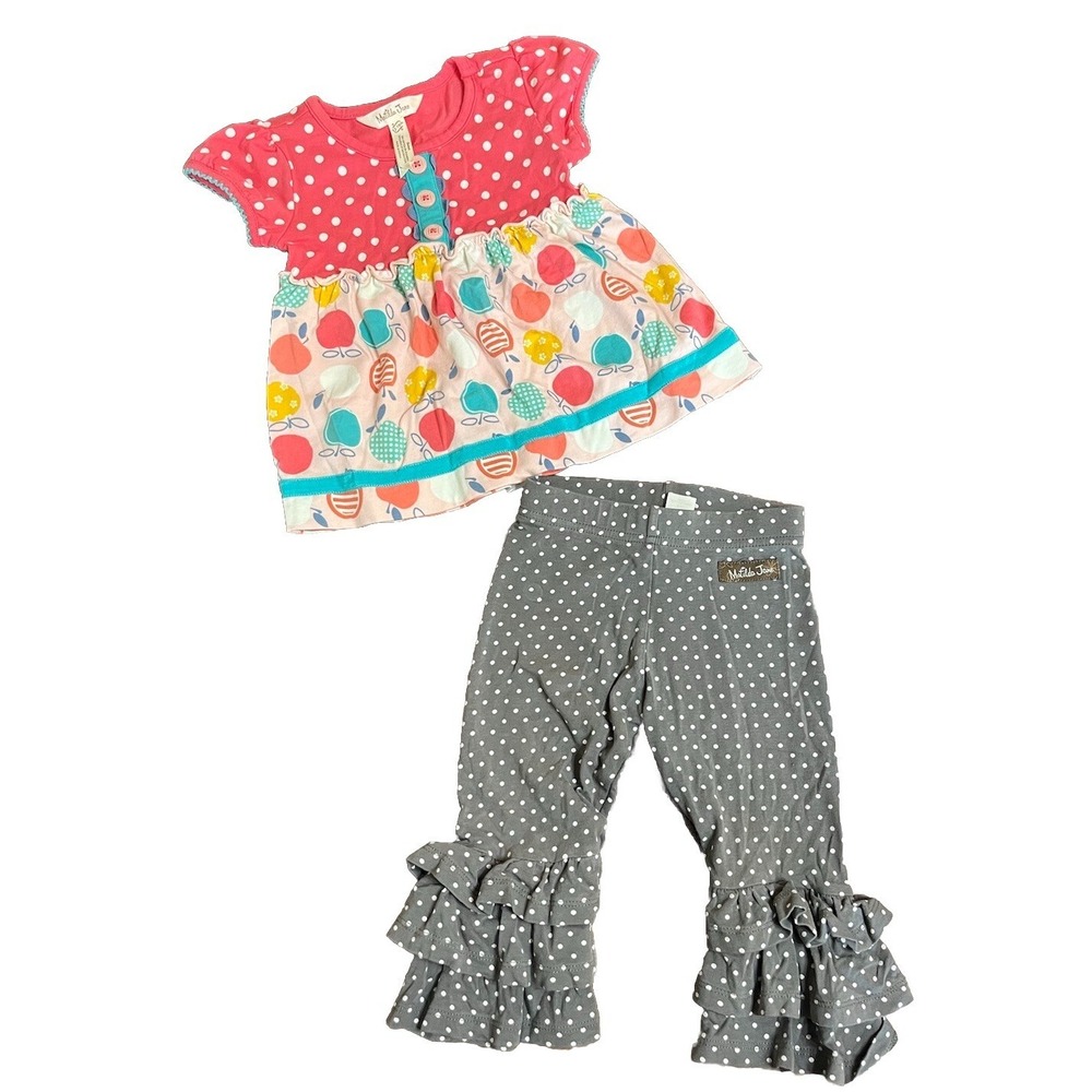 Matilda JaneSize 12-18 mo Sweet To‎ The Core Tunic And Gray Polka Dot Leggings